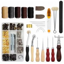 Linghhang - 28-teiliges Lederhandwerkswerkzeugset, Lederhandwerkzeugset zum Nähen, Sticken, Gravieren, Drucken, Schneiden, professionelles