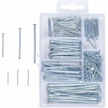 280 pièces Assortiment de clous Clou à tête plate galvanisé Clous de construction de quincaillerie pour clous pour photos, bois et