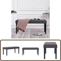 281309 Bench 106 cm Grey Faux Leather - Banc En Cuir Artificiel - Banc Coffre - Banc Salon - Meuble D'entrée - Rangement Intérieur