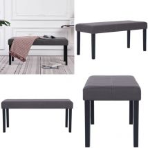 281309 Bench 106 cm Grey Faux Leather - Banc En Cuir Artificiel - Banc Coffre - Banc Salon - Meuble D'entrée - Rangement Intérieur - Home & Living