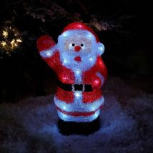 Samuel Alexander - 28cm Battery Operated led Light up Acrylic Christmas Santa Decoration