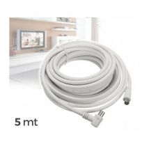 Mediawave Store - 029480 câble de 5m pour une connexion coaxiale d'antenne tv mâle-femelle