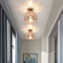 Axhup - 2er Deckenleuchte Kristall Moderne Stil Deckenlampe mit Ø20cm Lampenschirm Semi-Flush Mount Licht mit E27 Lampenfassung Edison für Flur