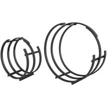 2'er Kaminholzablage aus Stahl rund schwarz-DWH1000