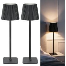 Zachvo 2er Set LED Tischlampe kabellos mit 5200mAh Akku – dimmbar – IP54 wetterfest – 3 Farbtemperaturen – elegantes Design