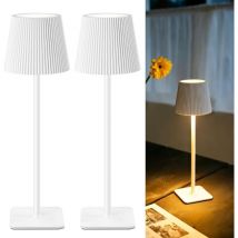2er Kabellose Led Tischlampe 5.200mah Akku Touch Dimmbar Tischleuchte Weiß