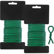 2er-Pack 3,5 mm Litzen-Gartendraht, 10 m, für Tomaten, Kletterpflanzen, Weinreben, Sträucher und Blumen (grün)