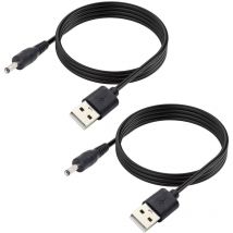 2er-Pack 5-V-Gleichstromkabel, usb 2.0-Stecker auf dc 5,5 mm x 2,5 mm Stecker, Netzkabel für Router, LED-Licht, Lautsprecher und mehr, 1 m