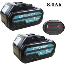 Mawiron - 2er-pack 8,0-ah-akkus, Ersatzakku Für Makita 18-v-akkus Bl1860, Bl1820, Bl1830b, Bl1840b, Bl1850b, Lxt400, Li-ionen-akku Mit Led-anzeige, 