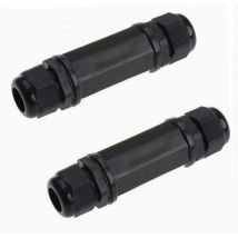Aougo - 2 stücke Geschirmt RJ45 Stecker Wasserdicht Cat5/5e/6 8P8C IP67 Ethernet lan Stecker Dual Head Outdoor lan Koppler Buchse auf Buchse Adapter