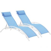 Sonnenliege Aus Aluminium "beauty" - Phoenix - Blau - 2er-set