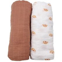 2er-pack Bio-baumwoll-spannbettlaken - Sunlight