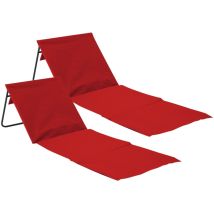 2er-pack Faltbare Gepolsterte Strandmatten Mit Rückenlehne 149,5 X 50,5 X 42 Cm Thinia Home