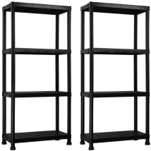 2er-pack Harzregale Mit 4 Böden, 100kg, 61x31x131cm, 7house