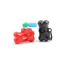 2er-Pack Hundekotbeutelspender in Knochenform mit 30 Kotbeuteln für Hunde und Katzen, Rot und Schwarz, 9 x 4,5 cm