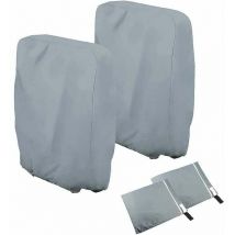 2er-pack Klappstuhlhussen – Gartenstuhlhussen – Winddicht – Uv-beständig – Wasserdicht (grau)