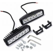 Coocheer - 2er-Pack, LED-Arbeitsscheinwerfer, 18 w Auto-LED-Scheinwerfer, IP67 wasserdichter LED-Nebelscheinwerfer, 6000 k Arbeitslampe, 12 v