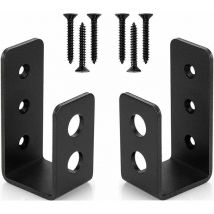 Heguyey - 2er-Pack robuste Türhalterungen aus Stahl für 2 x 4 Türen – U-förmige Sicherheitsstange