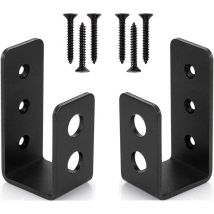 2er-Pack robuste Stahl-Türhalterung für 2 x 4 Türen, U-förmige Sicherheitsstange