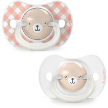 2er-pack Symmetrische Schnuller - Suavinex - Night&day Wild&free - Sx Pro - 6 Bis 18 Monate - Rosa