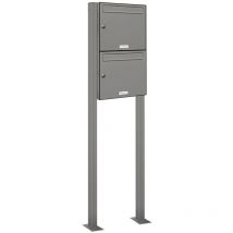 2er Premium Standbriefkasten RAL 9007 freistehend Postkasten Stünder 1x2