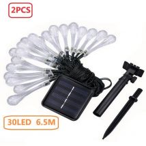 2er-Set, 30-LED-Solargirlande, Außen- und Innenbereich, 6,5 m, 8 Modi, IP65 wasserdicht, Garten-Blu-Ray