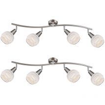 2er Set 4-flammige led Deckenlampen / Strahler elliott mit satinierten Schirmen