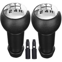 Coocheer - 2er-Set 5-Gang-Schaltknauf für manuelles Schalten für Peugeot 106 107 207 301 307 308 407 408 508 3008 1007 / für Citroen C2 C3 C4 Picasso