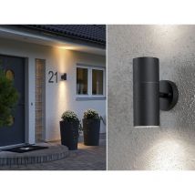 2er-Set Aluminium Up-Down Wandleuchte MODENA schwarz, GU10, Höhe 19,5 cm, IP44