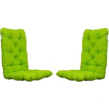 2er Set Auflagen Sitzkissen Sitzpolster Hochlehner, 120x50x8 cm grün/gelb