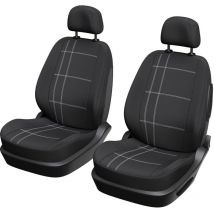 2er-set Autositzbezüge Vorne - Xlcover - Airbag-kompatibel - Schwarz - Bezüge Für Sitze Und Kopfstützen