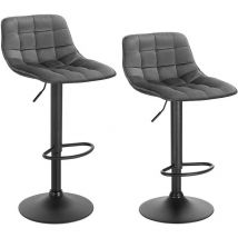 2er-Set Barhocker Küchenstuhl Barstuhl mit Rückenlehne und Einstellgriff, höhenverstellbar & 360° drehbar, Tresenhocker Bar Hocker aus hochwertigem