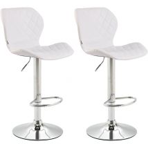 2er Set Barhocker Cork Kunstleder weiß chrom