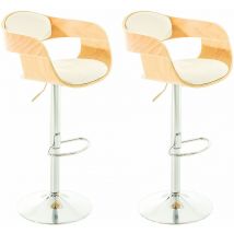 2er Set Barhocker Kingston Kunstleder natura/weiß