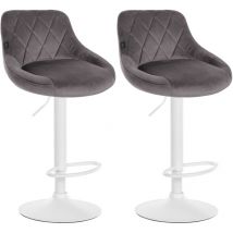 CLP - 2er Set Barhocker Lazio Samt Weiß