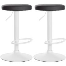 2er Set Barhocker Ponte Kunstleder schwarz Metall matt weiss