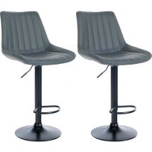 CLP - 2er Set Barhocker Toni Kunstleder Schwarz