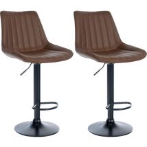 CLP - 2er Set Barhocker Toni Kunstleder Schwarz