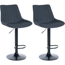 CLP - 2er Set Barhocker Toni Stoff Schwarz