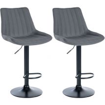 CLP - 2er Set Barhocker Toni Stoff Schwarz