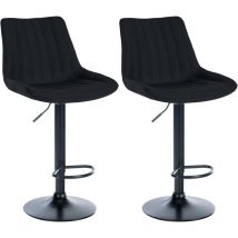 CLP - 2er Set Barhocker Toni Stoff Schwarz