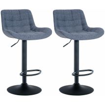 CLP Barhocker 2er Set – 100% Polyester – Höhenverstellbar – Drehbar – Max. Belastbarkeit 135 kg – Modernes Design – Blau