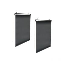 2er-Set dämpfende Rollos B.124 x h. 225 cm für Pergola schwarz