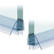 WITEN&NOCK 2er Set 100cm Duschdichtung Duschkabinendichtung Duschtür-Dichtung mit doppelter Lippe für 8-10 mm Glaswand