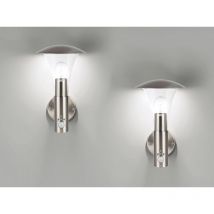Ranex - 2er Set Edelstahl Außenwandleuchten mit Bewegungsmelder & LEDs