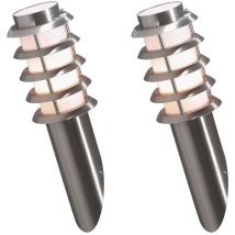 Konstsmide - 2er set Außenwandleuchten Wandfackeln aus Edelstahl, Höhe 40cm