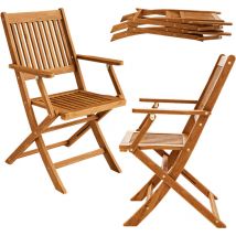 Casaria 2er Set Gartenstuhl Balkonstuhl Holz Sydney FSC -zertifiziert Akazie Klappbar 160kg Belastbar 56x54cm Garten Balkon Terrasse Klappstuhl