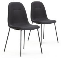 2er Set gepolsterte Brenda Esszimmerstühle Schwarz, sgs zertifiziert, 44 x 54 x 85 cm