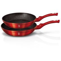 2er-set Granit-beschichtete Bratpfannen 22/26cm Berlinger Haus Metallic Line Burgundy Bh-1612-nf