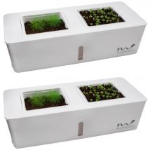 2er Set Küchen Kräutergarten Indoor Kräuter Gewächshaus selbstbewässernd Kräutertopf Set